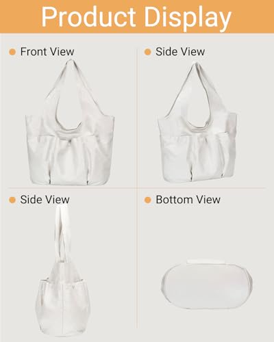Bolsa Hobo grande vegana para mujer color blanco miniatura 3