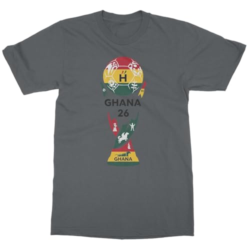 SWEET LEMONS Ghana 26 Trophy Graphic | Soccer Pride Fans Unisex T-Shirt (Gray, 4X-Large)