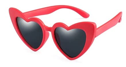 ÓCULOS DE SOL FLEXÍVEL INFANTIL CORAÇÃO VERMELHO PROTEÇÃO UV