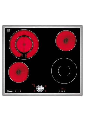 NEFF T16BT60N0, N70, autarkes Elektrokochfeld, Schwarz, 60 cm breit, Made in Germany, TwistPad, Edelstahl-Rahmen, 4 Kochzonen, Amazon Exclusive Edition