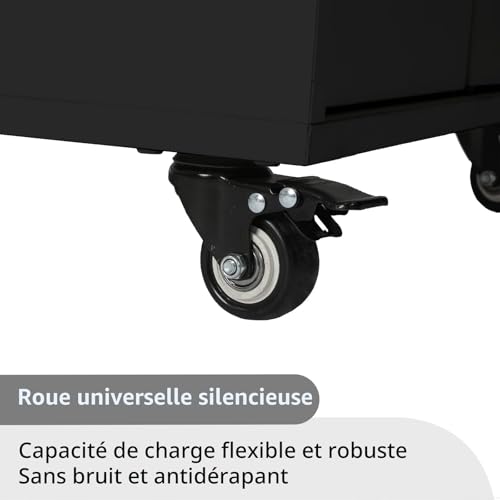Table basse relevable multifonctionnelle noire avec 4 tabourets vowner - 6