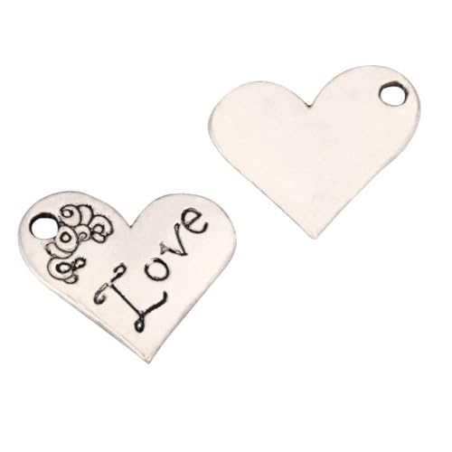 20pcs Heart Full of Love Charm 21mm One Sided Heart