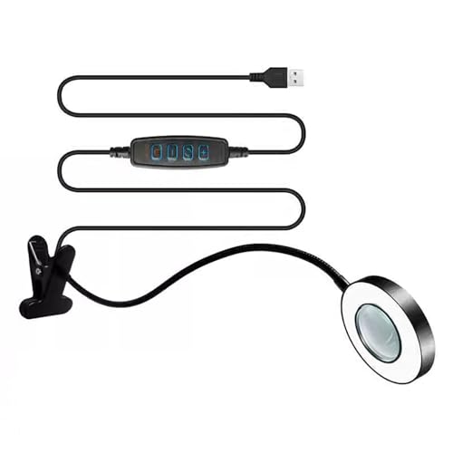 Lámpara De Escritorio Lupa Manos Sin Manos Con 3 Modos Luz Base Para La Abrazadera Para Lupa Brillo Ajustable Luz