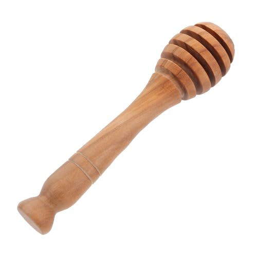 PRETYZOOM Elegant Spiral Wooden Honey Stirrer Multi-purpose for Honey Jam and More Long Handle Unique Grain Easy to Use