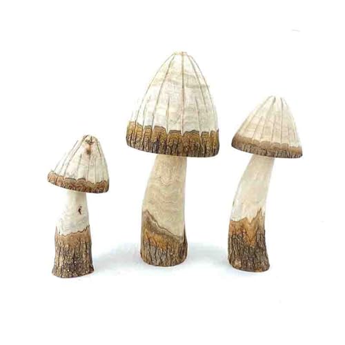 Champignon en bois naturel à offrir comme cadeau écoresponsable pour la maison - 7