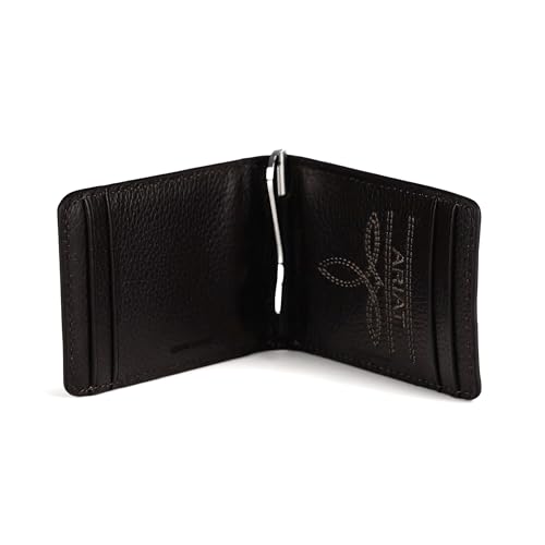 ARIAT Money Clip Sunburst Basketweave Brown4