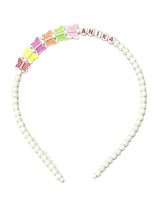 Heddz Pearl Butterfly Customised Hairband For Kids/Girls | Personalized Beaded Name Hair Bands For Girls|Hairband For Birthday Girl| Gifts For Kids Birthday (B0CHJJHJ8N) Amazon Price History, Amazon Price Tracker
