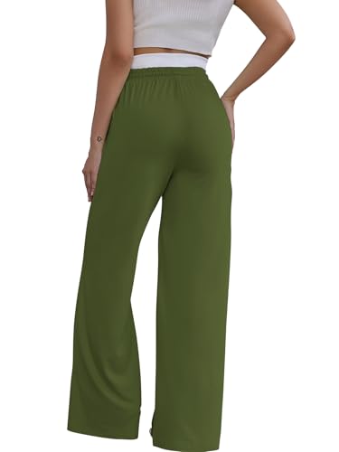 PINSV Womens Sweatpants Wide Leg High Waisted Drawstring Workout Pants Casual Comfy Loose Pants with Pockets4