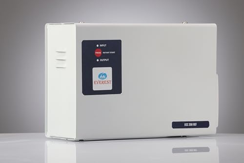 Image of Everest ECC 200 REF Voltage Stabilizer for Refrigerator up to 1000 Litre & Deep Freezer | Wall Mount, Noiseless Operation & Power Saver | 5 Years Warrenty | White (Working Range:130-290 VAC)