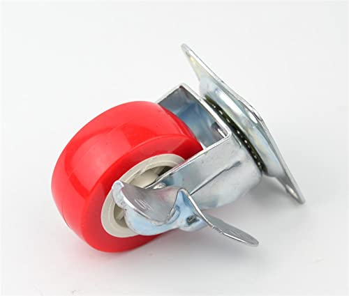 Roulette de meubles robuste en polyuréthane rouge de 2 pouces