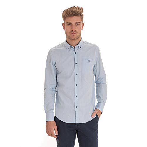 Chemise manches longues uni homme vêtement classique col boutonné