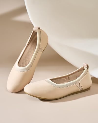Women's Ballet Flats Shoes Comfortable Round Toe Knit Flats Casual Ballerina Dress Walking Office Slip-on Shoes4