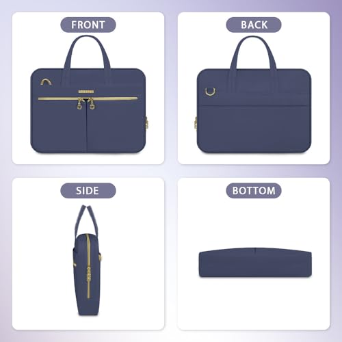 Ferkurn Laptop Bag Case Women Men Computer Bag for MacBook/HP/LG/Dell/ASUS, Shoulder Strap Carrying Briefcase Messenger Bag, Blue, 17-17.3 Inch - Image 6
