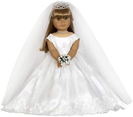 Bridal Dress. Complete Outfit. Fits 18" Dolls Like American Girl