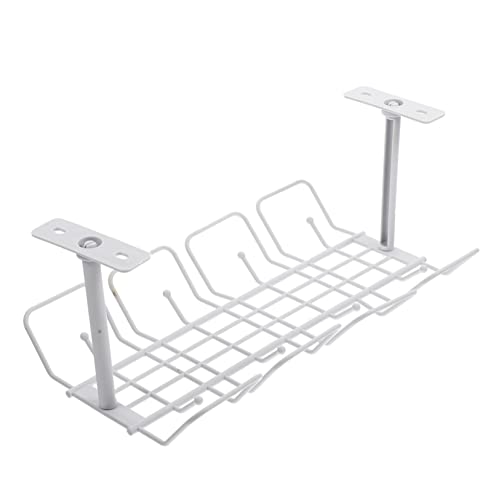 FONDOTIN Bandeja De Almacenamiento para Cables Bajo Escritorio Resistente Diseño Colgante para Oficina y Cocina Organizador Multifuncional para Gestión Ordenada De Cableado
