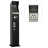 lukar Galvanized Steel Outdoor Trash Butt Disposal Receptacle with Removable Inner Bucket, Commercial Trash Can for Restaurants Offices Yards Warehouses Home