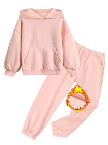 Image of Arshinet Girls 2 Piece Outfits Hoodie Sweatsuit Sets Oversized Sweatshirt and Baggy Fall Fashion Sweatpant with Pockets