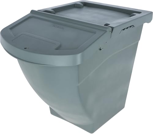 KERBL Futterbox stapelbar 40 Liter – mit Deckel, Kunststoff (Abmessungen 57,8 × 39 × 34,5 cm, Gewicht 2.058 kg, Kunststoff) 3210252