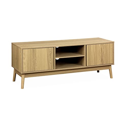 Alice's Home - Mueble para TV (2 puertas, 120 x 39 cm, 48 cm), diseño de madera