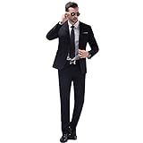 Mgnaie Men Slim Fit 2 Piece Suits One Button Blazer Wedding Prom Tuxedo Single Breasted Jacket Pants