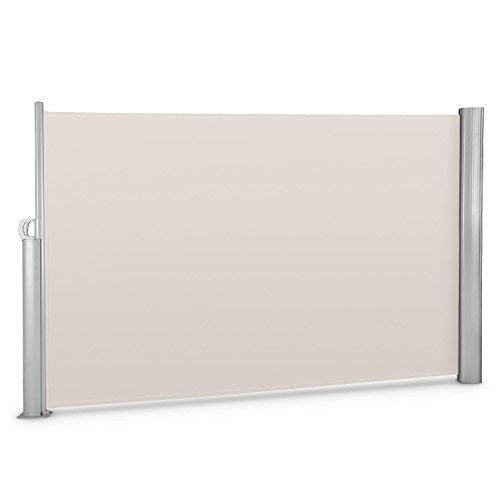 Preisvergleich Produktbild blumfeldt Bari 318 - Seitenmarkise, Standmarkise, Seitenrollo, Sichtschutz, Sonnenschutz, Polyester 300x180cm, ausziehbar, wasserabweisend, UV-beständig, selbstspannend, Creme