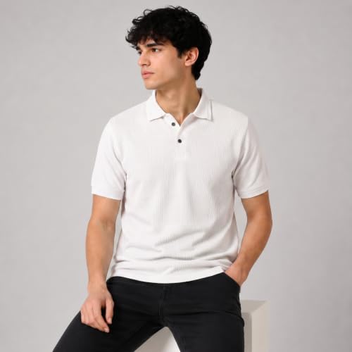 Image of TOPLOT Men's Polo T Shirt | Half Sleeve Design | Comfortable Fit Wear | Stylish Casual Look | Breathable Feel |Modern Style | Easy Movement | Casual & Everyday Wear (5280)