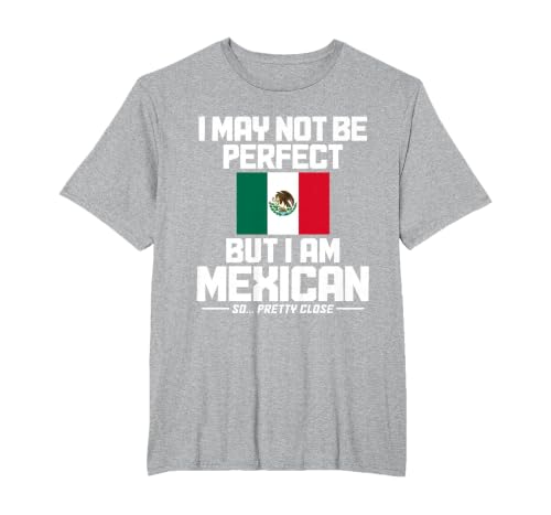 I May Not Be Perfect But I'm Mexican Flag Mexico Pride T-Shirt, Men's Big and Tall, Heather Grey, 4X Tall