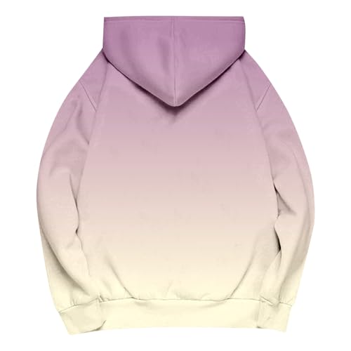 Sweat à capuche dégradé de couleurs tendance et coupe ample unie