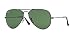 Ray-Ban Aviator Large Metal Sunglasses Black/Crystal Green, L
