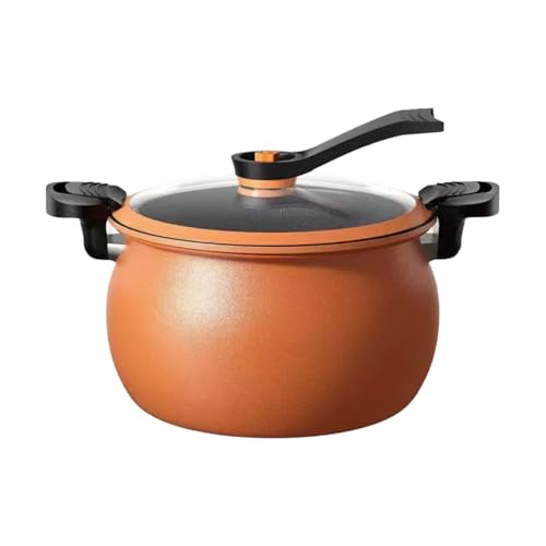 Peakjune namelo Pequeña Olla de presión,Micros Olla a presión,Olla a presión esmaltada de Doble Mango Olla a presión esmaltada,Alivia rápidamente la presión,con Revestimiento Antiadherente.