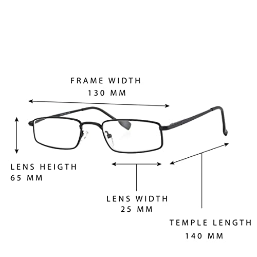 Image of Full Rim Rectangle Reading Glasses For Men and Women Anti reflection Scratch resistant reading glasses Powers from +0.75 to +3.50 k-2011