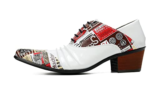 Santimon Plain Toe Genuine Leather Lace-Up Comfort Casual Fashion Novelty Dress Oxfords Shoes for Men Party2