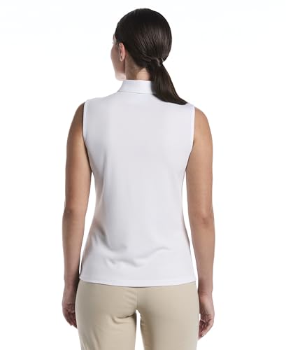 Image of PGA Tour Women's Airflux Sleeveless Quarter Zip Golf Polo Shirt Moisture-Wicking Fabric