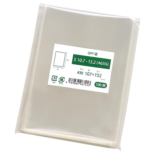 OPP�� A6 �X�e�b�J�[ �|�X�g�J�[�h�Ή� �X���[�u �e�[�v�Ȃ� ���Y 107x152mm 1000�� S10.7-15.2�iA6�X�����j