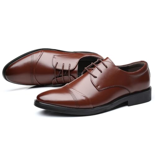 Mens Dress Oxford Shoes for Men Classic Wingtip Brogues Low Heel Lace-ups Formal Shoes for Office Business Wedding3