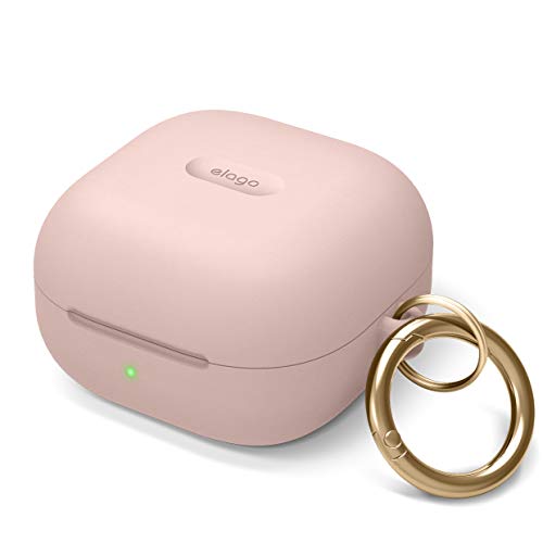 elago Cover Silicone Custodia con Moschettone Compatibile con Samsung Galaxy Buds FE(2023), Buds2 Pro(2022) Case, Compatibile con Galaxy Buds2, Buds Pro(2021)/Compatibile con Buds Live (Rosa Pietra)