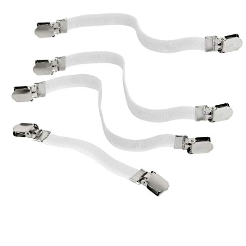 Smart-T-Haus 7031002 Tensores (O Sujetadores) para Funda de Tabla de Planchar, Bajeras, Set 4 Un, Blanco Cover