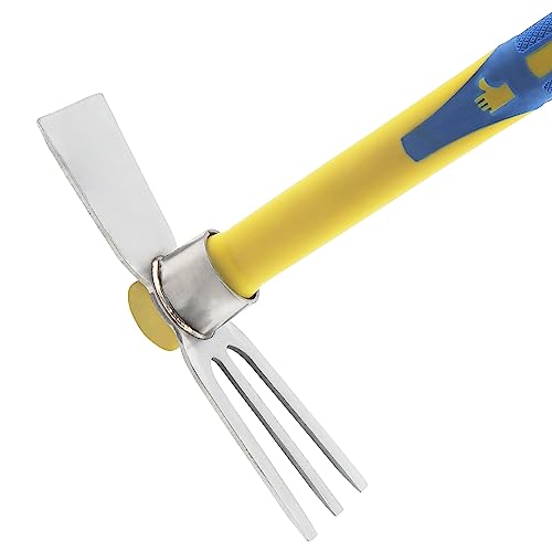 image for ZEONHEI 2 PCS Garden Hoe Tools, Stainless Steel Cultivator Hand Tiller