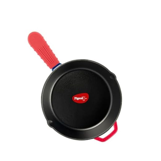 Pigeon by Stovekraft Cast Iron Frying Pan, 20 cm | Enamel Coated | Luxurious Mirror Finish | Toxin-Free | Perfect Crisping | Stylish Handle | Cook With Style, Elegance & Comfort