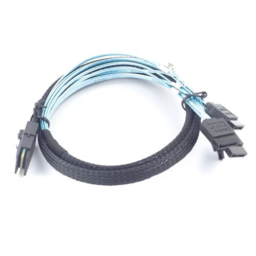 Cable S-AS SFF-8087 36P a 4 SATA 7pin 0.5 m negro miniatura 5