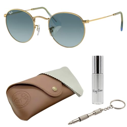 Image of Ray-Ban RB3447 ROUND METAL Round Shaped Sunglasses for Men with Official RAYBAN Eyewear Kit