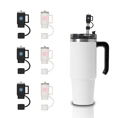 Shimsol Straw Cover Cap Toppers For Stanley Cup Compatible with Stanley 30&40 Oz Tumbler,6pcs Reusable Cute Stanley Cup Shape Dust-Proof Straw Tips for 0.4in/10mm Stanley Cups Straws Accessories(6PCS)