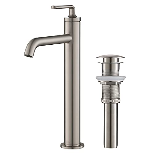 Kraus Novis Single Handle Vessel Sink Bathroom Faucet With Pop-Up Drain In Spot Free Stainless Steel, Kvf-1220Sfs #TOP12