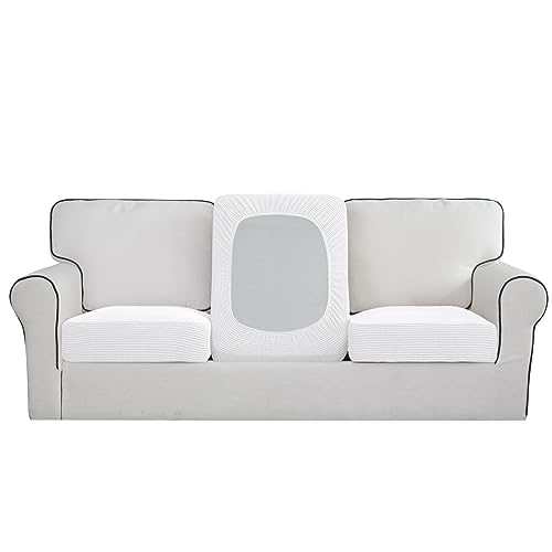 Easy-Going 3-Piece Sofa Cushion Cover Snow White