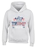 Wild Bobby All Aboard The 2024 Train Political Youth Hooded Sweatshirt, White, X-Large