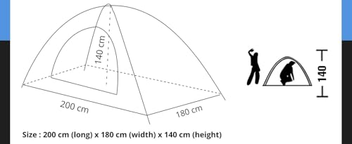 Carpa portátil para camping para 2 personas miniatura 3