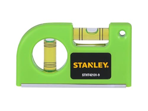 Stanley Magnetic Hi-Vis Pocket Level, Fitted with 2 Easy to Read vials and a Rare Magnet Base.