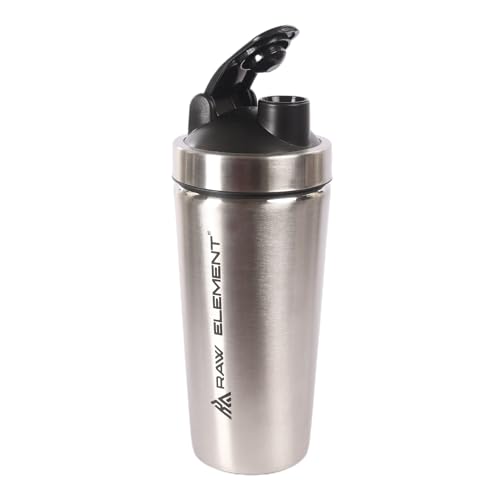 Image of Stainless Steel Shaker Bottle for Protein Shake | Leak Proof Insulated Gym Shaker with Measurement Markings | Durable Metal Workout Bottle, Dishwasher Safe (Silver)