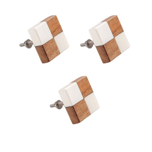 Image of 3 Piece Classic Wooden Knobs for Kitchen Cabinets, Dressers & Wardrobes | Solid Teak Wood Construction | Colour: Natural Wood | Size: 1.5 Inch-| 3 Years Warranty |
