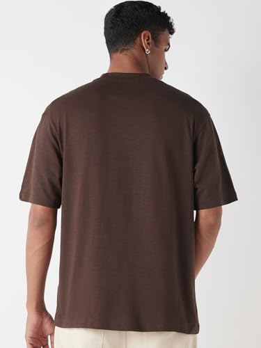 Image of Bewakoof Men's Solid Oversized Fit Half Sleeve Round Neck T-Shirt Air 1.0 | | Lightweight | Multipurpose